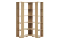 Miliboo Eck-Bücherregal in hellem Eichenholz und schwarzem Metall B95 cm MUSSO* Bücherregale|Bücherregale