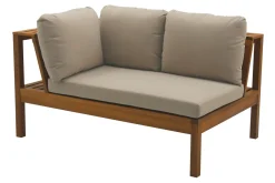 Miliboo Eck-Gartenmöbel aus Massivholz mit abziehbaren Kissen in Taupe BELIZE* Garten Lounge-möbel