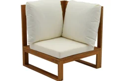 Miliboo Eck-Gartenmöbel aus Massivholz mit abziehbaren Kissen in Beige 6/8-Sitzer SALSA* Garten Lounge-möbel