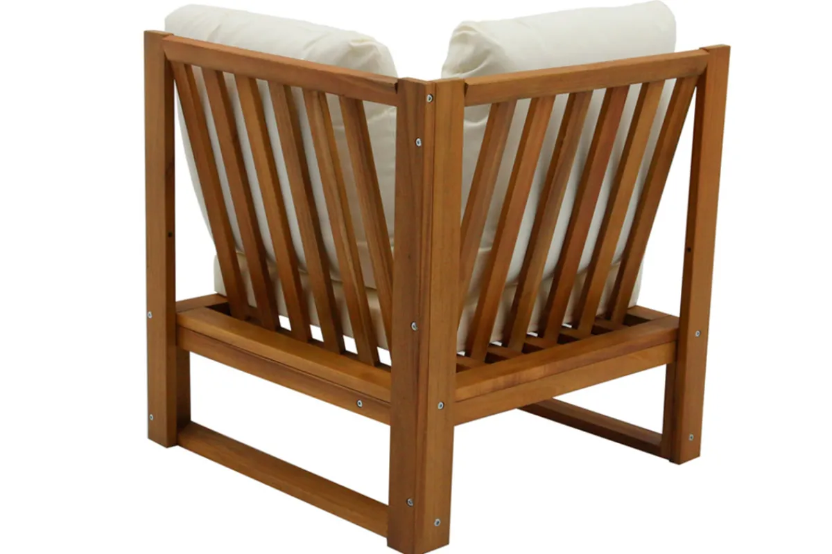 Miliboo Eck-Gartenmöbel aus Massivholz mit abziehbaren Kissen in Beige 6/8-Sitzer SALSA* Garten Lounge-möbel