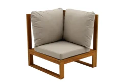 Miliboo Eck-Gartenmöbel aus Massivholz mit abziehbaren Kissen in Taupe 6/8-Sitzer SALSA* Garten Lounge-möbel