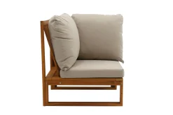 Miliboo Eck-Gartenmöbel aus Massivholz mit abziehbaren Kissen in Taupe 6/8-Sitzer SALSA* Garten Lounge-möbel