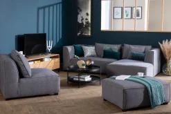 Miliboo Eckmodul links für Sofa aus anthrazitgrauem Stoff PLURIEL* Ecksofas|Schlafsessel