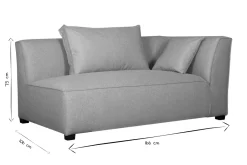Miliboo Eckmodul links für Sofa aus kumingelbem Stoff PLURIEL* Ecksofas