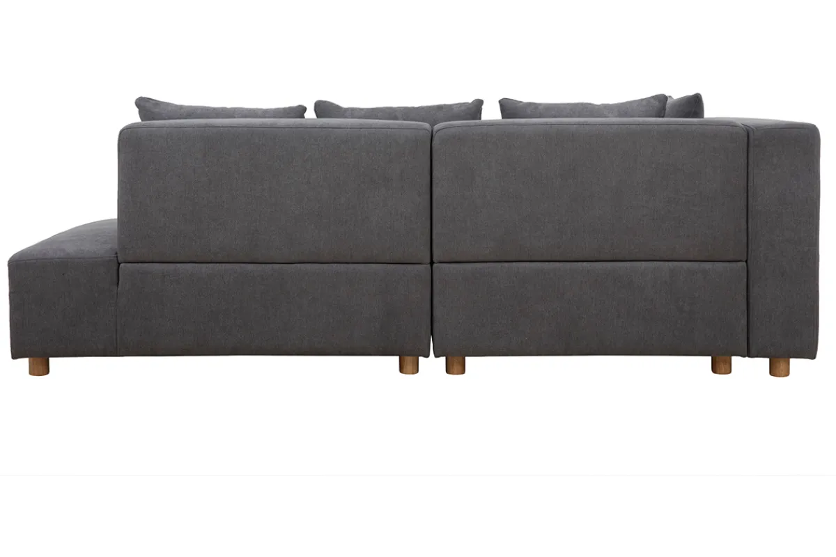 Miliboo Ecksofa hellgrau Samt-Effekt HARLEM* Ecksofas