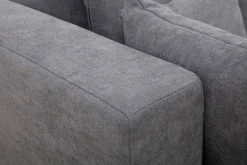 Miliboo Ecksofa hellgrau Samt-Effekt HARLEM* Ecksofas