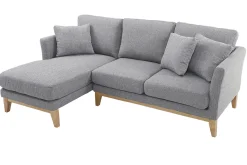 Miliboo Ecksofa links OSLO im skandinavischen Stil aus hellgrauem, abziehbarem Stoff* Ecksofas