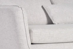 Miliboo Ecksofa mit 5 Sitzplätzen, umwandelbar, skandinavisches Design, in hellgrauem meliertem Stoff und hellem Holz CREEP* Schlafsofas|Ecksofas