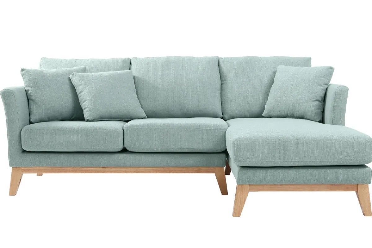 Miliboo Ecksofa rechts skandinavisch Lagunenblau OSLO* Ecksofas