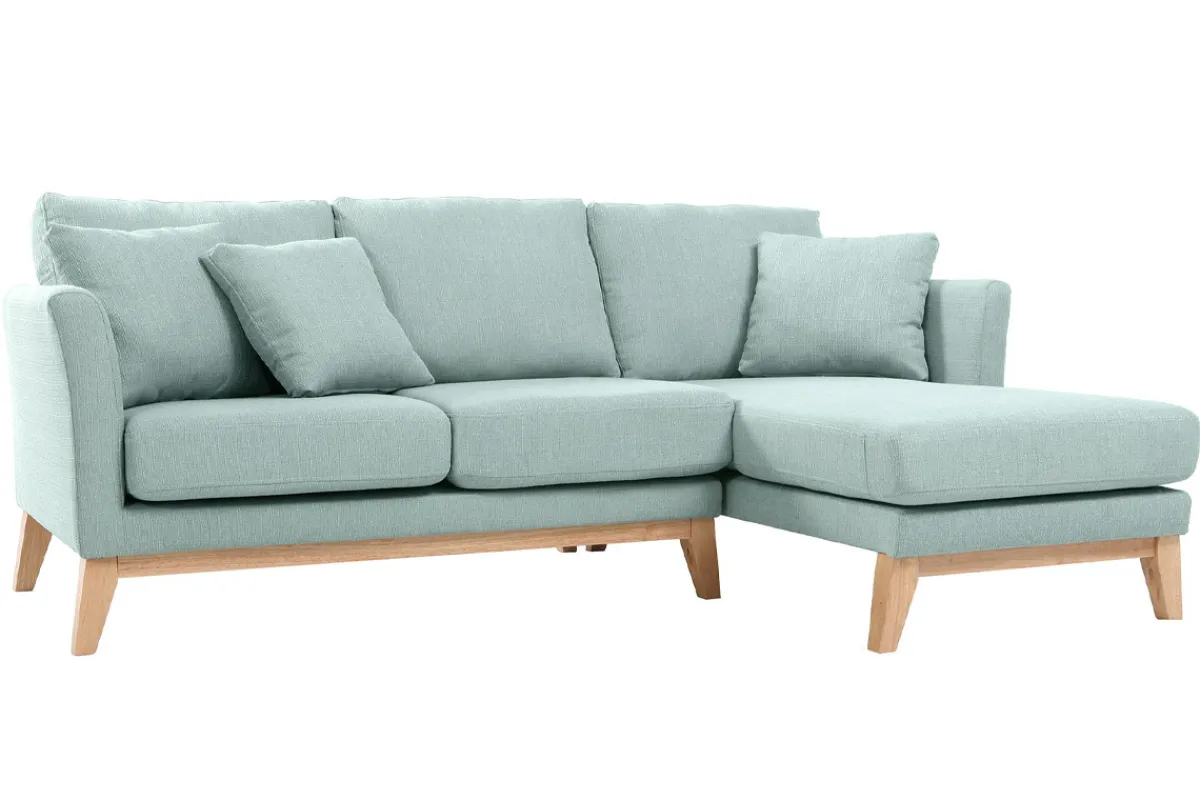 Miliboo Ecksofa rechts skandinavisch Lagunenblau OSLO* Ecksofas