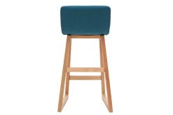 Miliboo 2er-Set Barhocker helles Holz und grauer Stoff OSAKA* Barhocker