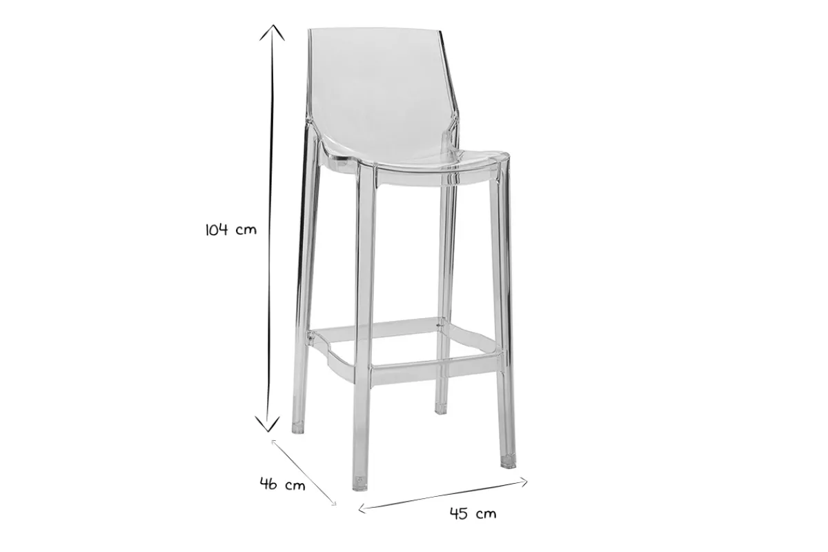 Miliboo 2er-Set Design-Barhocker Durchsichtig YLAK* Barhocker|Gartenstühle