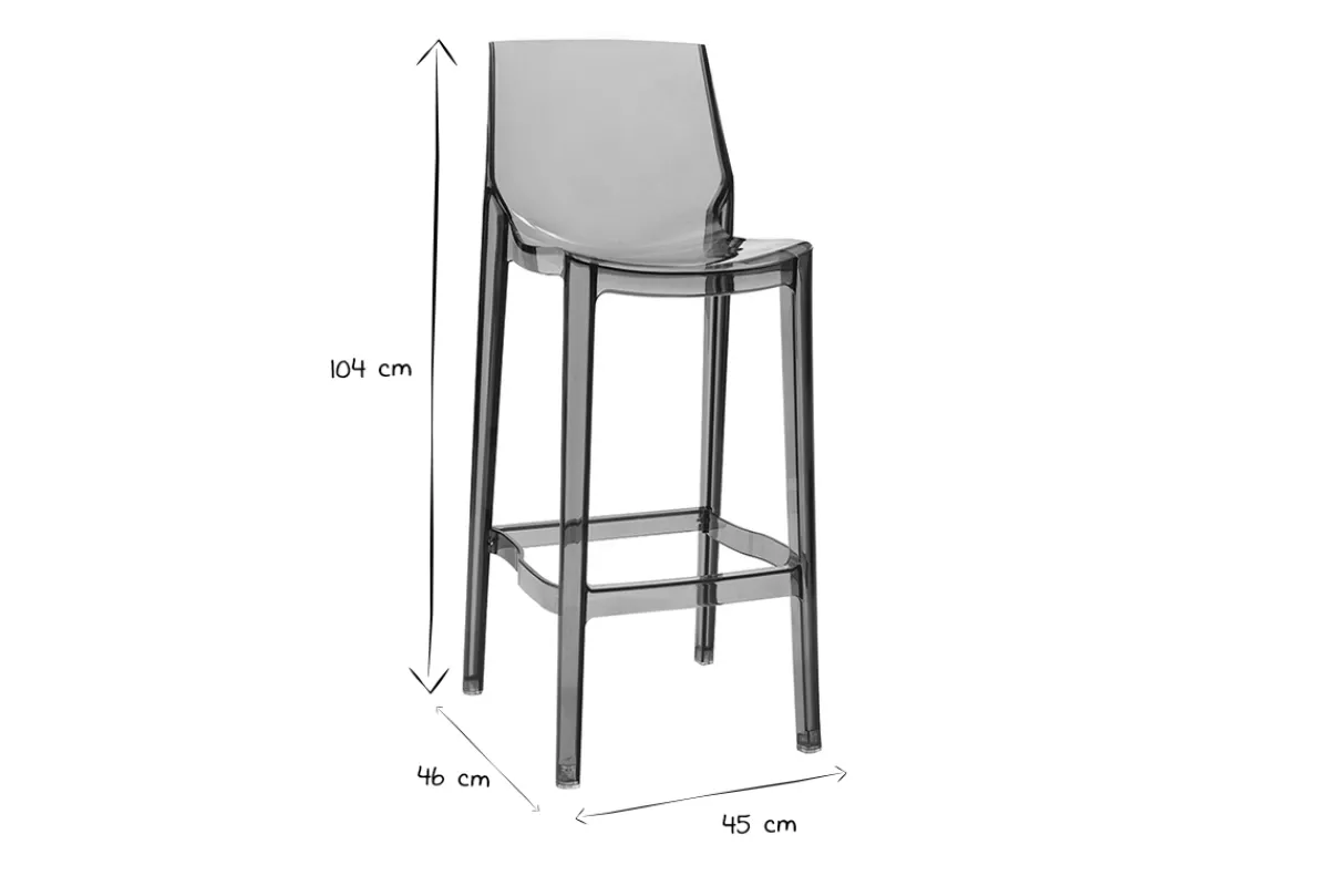 Miliboo 2er-Set Design-Barhocker Rauchgrau YLAK* Barhocker|Gartenstühle