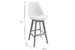 Miliboo 2er-Set Design-Barhocker Weiß und Holz 65 cm PAULINE* Barhocker