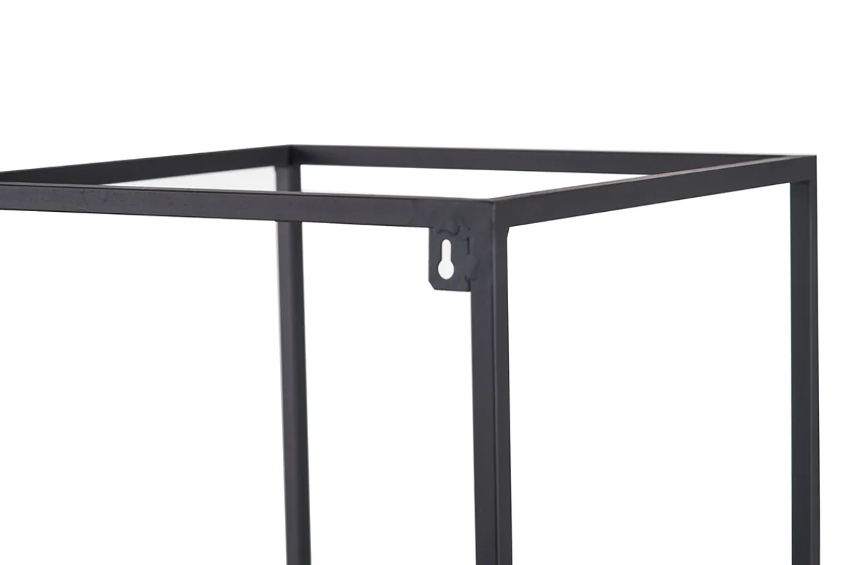 Miliboo 3er-Set quadratischer Wandregale YPSTER schwarzes Metall und Mangoholz* Wandregale|Alle Dekoration