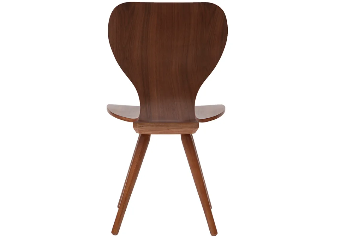 Miliboo 2er-Set Stühle Skandinavien-Stil aus natürlichem Nussbaum NORDECO* Design-stühle|Holzstühle