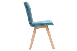 Miliboo 2er-Set Stühle skandinavisch blauer Stoff mit hellen Holzbeinen THEA* Design-stühle
