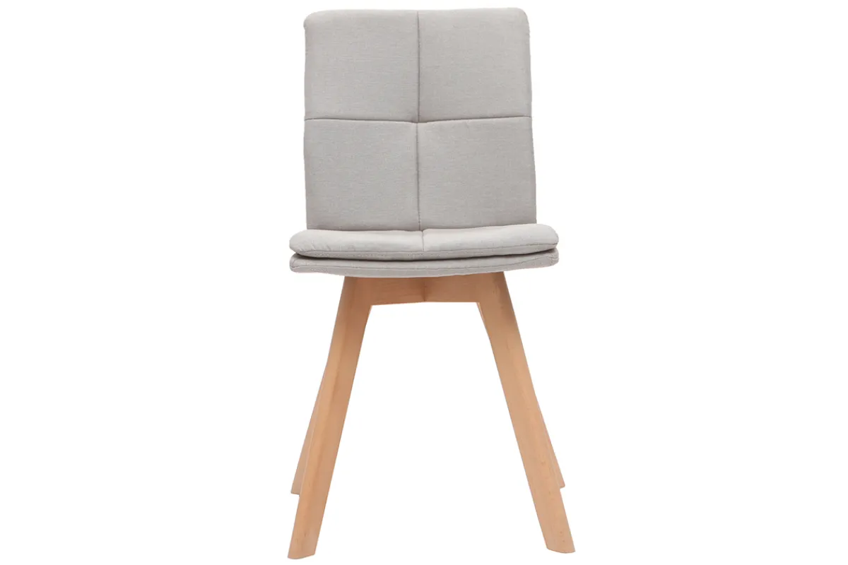 Miliboo 2er-Set Stühle skandinavisch Naturfarben Stoff mit hellen Holzbeinen THEA* Design-stühle