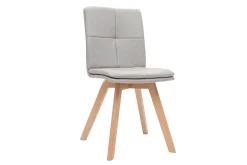 Miliboo 2er-Set Stühle skandinavisch Naturfarben Stoff mit hellen Holzbeinen THEA* Design-stühle