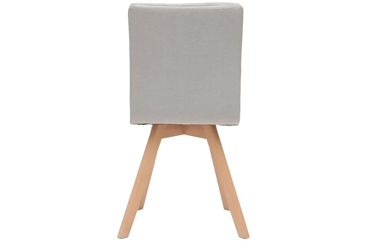 Miliboo 2er-Set Stühle skandinavisch Naturfarben Stoff mit hellen Holzbeinen THEA* Design-stühle