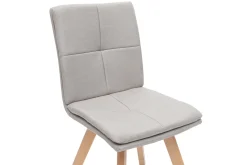 Miliboo 2er-Set Stühle skandinavisch Naturfarben Stoff mit hellen Holzbeinen THEA* Design-stühle