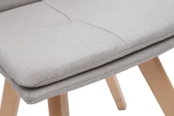 Miliboo 2er-Set Stühle skandinavisch Naturfarben Stoff mit hellen Holzbeinen THEA* Design-stühle