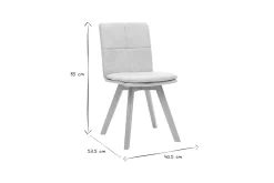 Miliboo 2er-Set Stühle skandinavisch grauer Stoff mit hellen Holzbeinen THEA* Design-stühle