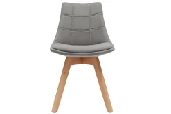 Miliboo 2er-Set Stühle skandinavisches Design Holz und Stoff Dunkelgrau MATILDE* Design-stühle