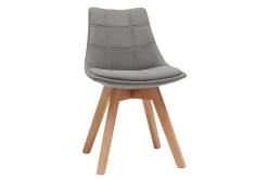 Miliboo 2er-Set Stühle skandinavisches Design Holz und Stoff Dunkelgrau MATILDE* Design-stühle