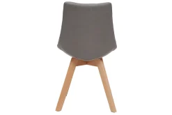 Miliboo 2er-Set Stühle skandinavisches Design Holz und Stoff Dunkelgrau MATILDE* Design-stühle