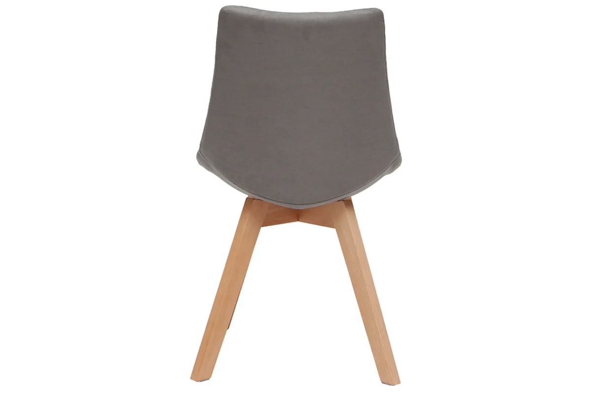 Miliboo 2er-Set Stühle skandinavisches Design Holz und Stoff Dunkelgrau MATILDE* Design-stühle