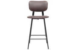 Miliboo 2er-Set Vintage-Barhocker Braun mit Beinen aus Metall 65 cm LAB* Barhocker