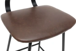 Miliboo 2er-Set Vintage-Barhocker Braun mit Beinen aus Metall 65 cm LAB* Barhocker