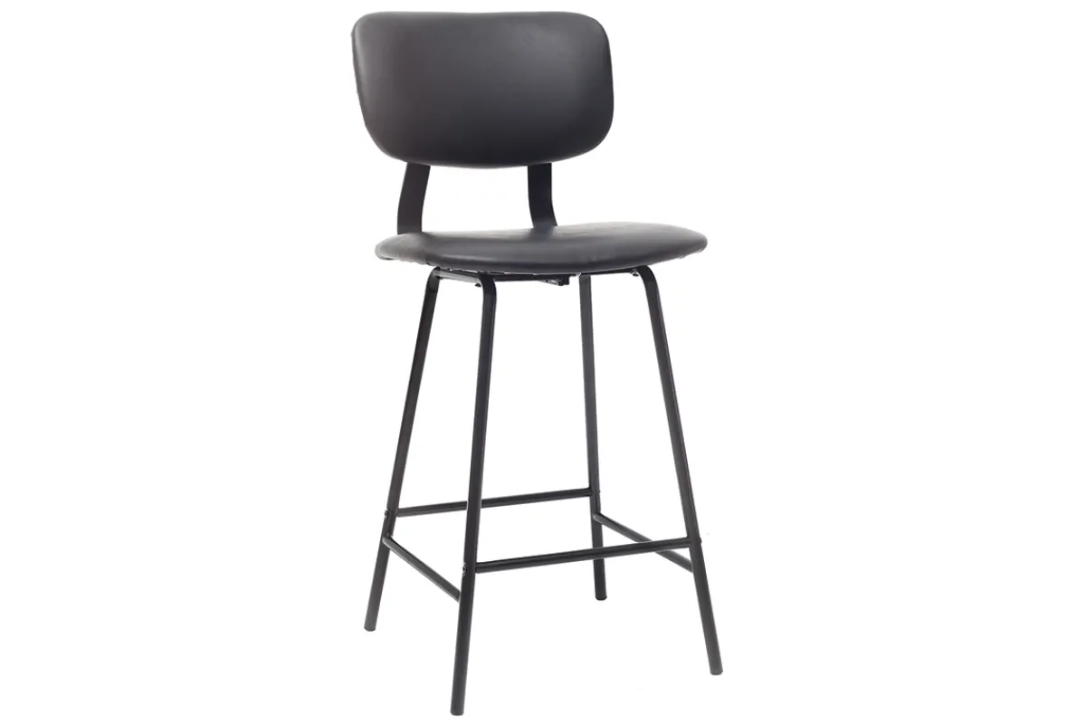 Miliboo 2er-Set Vintage-Barhocker Schwarz mit Beinen aus Metall 65 cm LAB* Barhocker