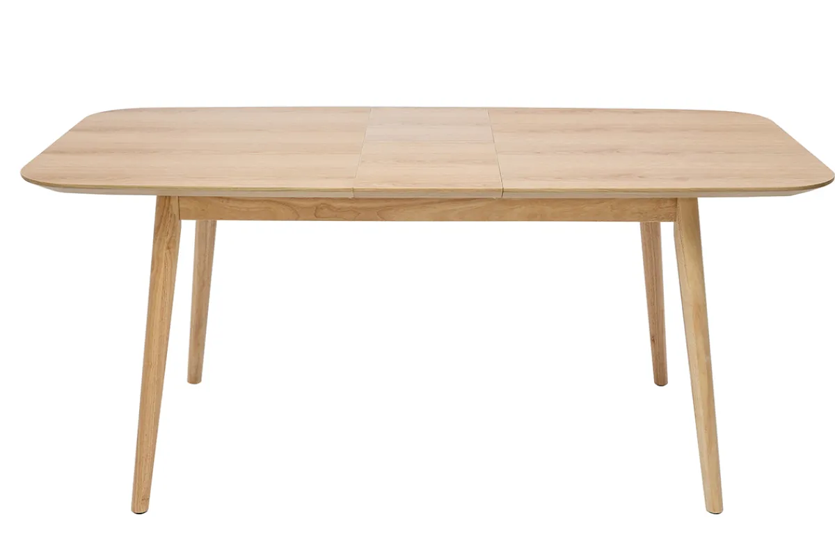 Miliboo Erweiterbarer Tisch mit integrierten Verlängerungen rechteckig aus hellem Holz mit Eichenfurnier B140-170 cm ANK* Ausziehtische