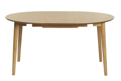 Miliboo Erweiterbarer Tisch mit integrierten Verlängerungen rund aus hellem Holz mit Eichenfurnier B115-154 cm EGO* Ausziehtische