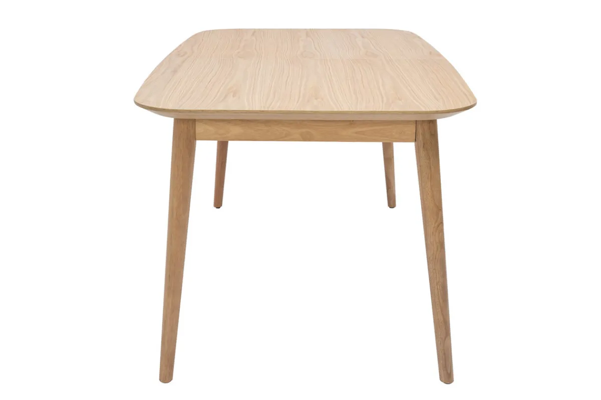 Miliboo Erweiterbarer Tisch mit integrierten Verlängerungen rechteckig aus hellem Holz mit Eichenfurnier B160-210 cm ANK* Ausziehtische