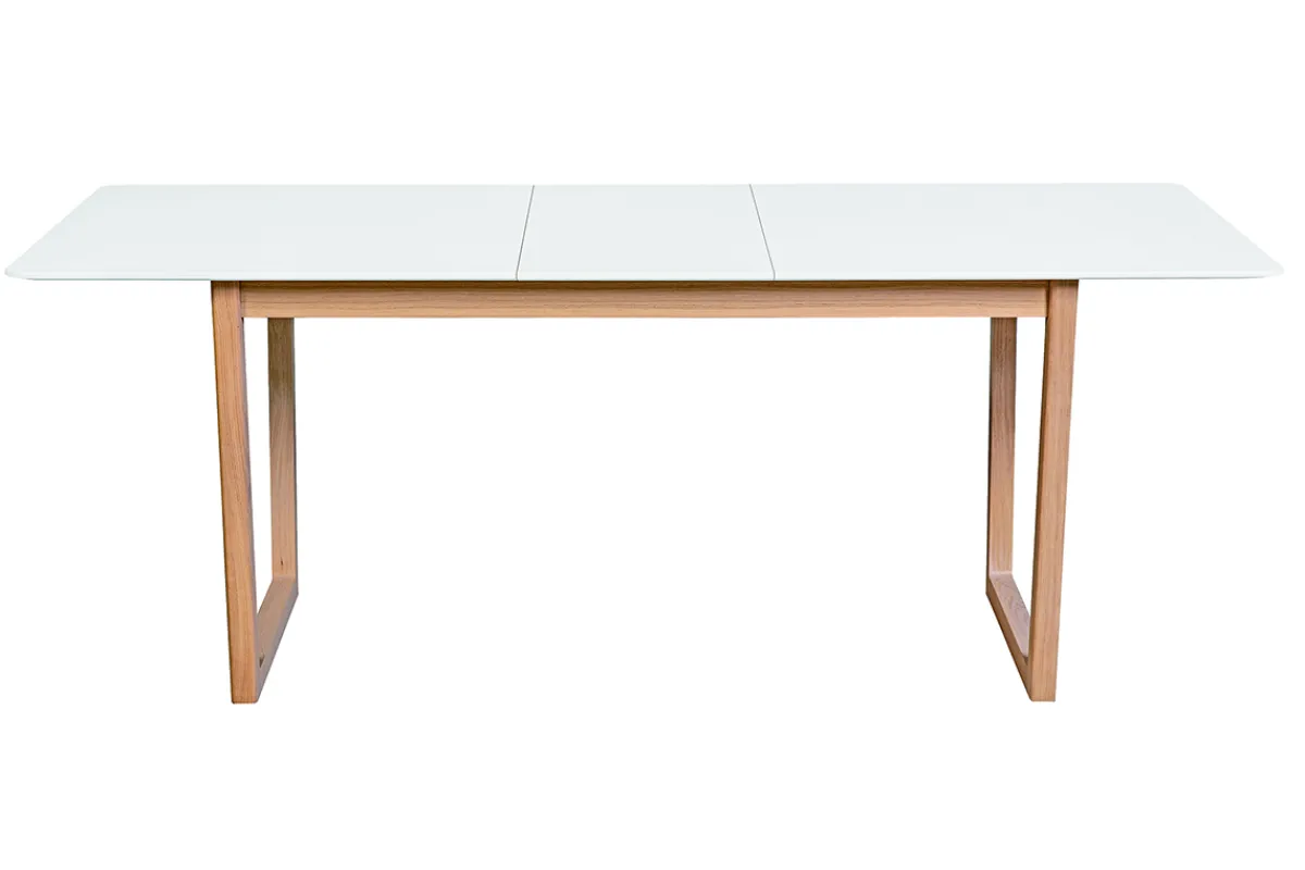 Miliboo Esstisch ausziehbar helles Holz und weiß L160-240 cm LAHO* Ausziehtische