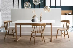 Miliboo Esstisch ausziehbar helles Holz und weiß L160-240 cm LAHO* Ausziehtische