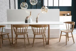 Miliboo Esstisch ausziehbar helles Holz und weiß L160-240 cm LAHO* Ausziehtische