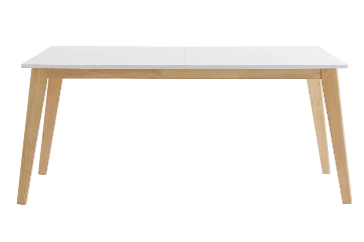 Miliboo Esstisch ausziehbar helles Holz und weiß L160-205 cm SWAD* Ausziehtische