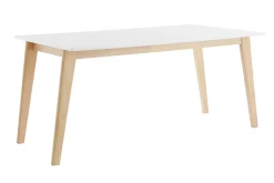 Miliboo Esstisch ausziehbar helles Holz und weiß L160-205 cm SWAD* Ausziehtische