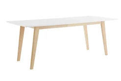 Miliboo Esstisch ausziehbar helles Holz und weiß L160-205 cm SWAD* Ausziehtische