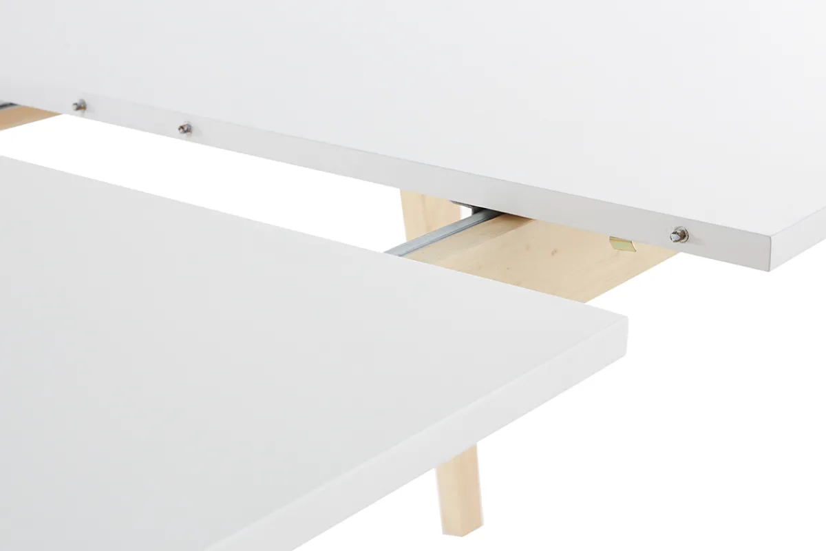Miliboo Esstisch ausziehbar helles Holz und weiß L160-205 cm SWAD* Ausziehtische
