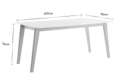 Miliboo Esstisch ausziehbar helles Holz und weiß L160-205 cm SWAD* Ausziehtische