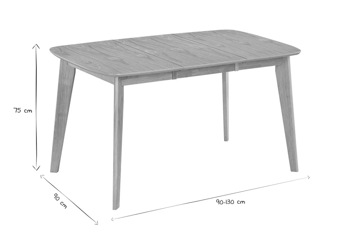 Miliboo Esstisch ausziehbar skandinavisch quadratisch aus hellem Holz L90-130 LEENA* Ausziehtische