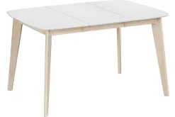 Miliboo Esstisch ausziehbar skandinavisch quadratisch Weiß und Holz L90-130 LEENA* Ausziehtische