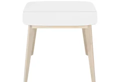 Miliboo Esstisch ausziehbar skandinavisch quadratisch Weiß und Holz L90-130 LEENA* Ausziehtische
