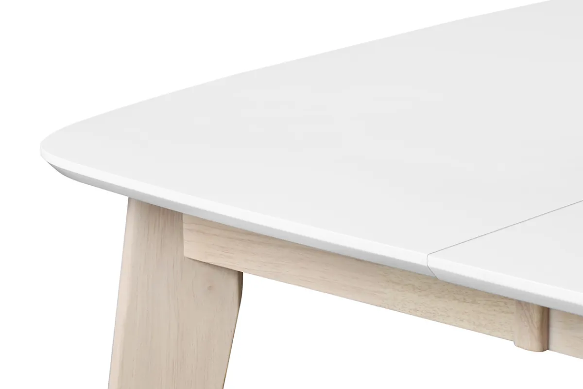 Miliboo Esstisch ausziehbar skandinavisch quadratisch Weiß und Holz L90-130 LEENA* Ausziehtische