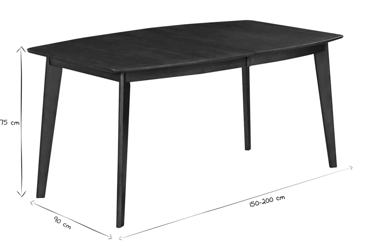 Miliboo Esstisch ausziehbar skandinavisch Nussbaum L150-200 LEENA* Ausziehtische